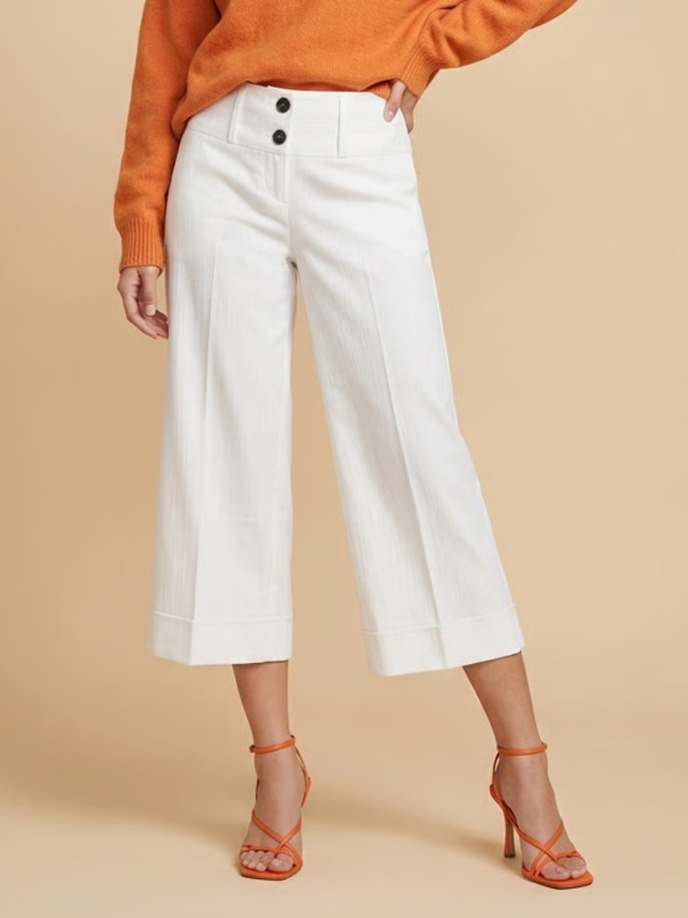 VANITY | Textured White Culotte Pants Sz 3